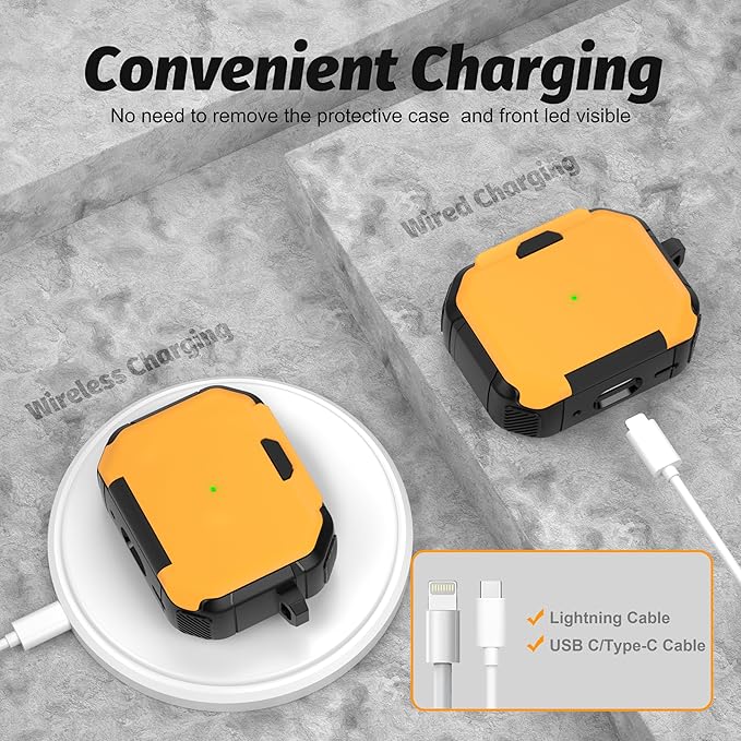 Valkit Compatible Airpods Pro 2nd/1st Generation Case Cover, Military Rugged AirPods Pro 2 Case with Keychain & Cleaning Pen Shockproof Protective Case for Air Pod Pro 2nd/1st Gen 2023/2022/2019