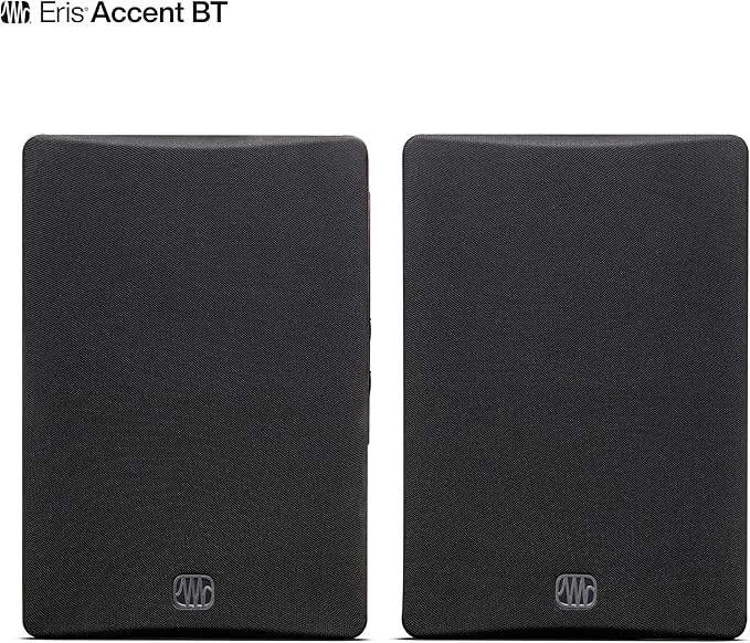 PreSonus Eris Accent BT 60W Powered Bookshelf Bluetooth Speakers – Studio Monitors for Turntable, Home, 4" Woofer, Silk Tweeter, USB-C, Optical, RCA, Coax, Remote, Sub Out, Wired Option, Wood Grain
