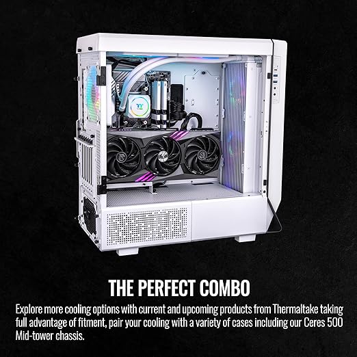 Thermaltake TH420 ARGB Sync All-in-One Liquid Cooler Snow Edition, AMD(AM5/AM4) Intel(LGA 1700/1200), 420mm High Efficiency Radiator, CL-W369-PL14SW-A,White