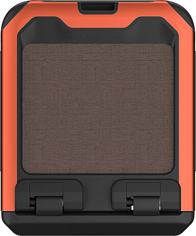 Ghostek Atomic Slim Samsung Z Flip 5 Case - Tan Fabric Back with Orange Metal Bumper, Shockproof & Dual Layer Protective Phone Case, Limited Edition Color for 2023 Galaxy Z Flip 5 Case (6.7") (Orange)