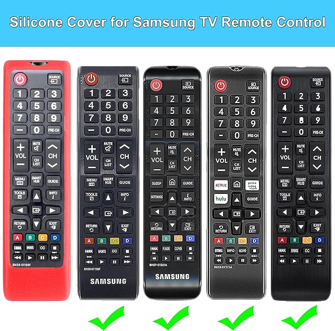 2 Pack Remote Case with Strap for Samsung Smart TV Remote Control, Silicone Cover for Samsung TV BN59-01199F BN59-01301A BN59-01315A Remote Control Replacement Skin Sleeve Case Cover - Red Dark Blue