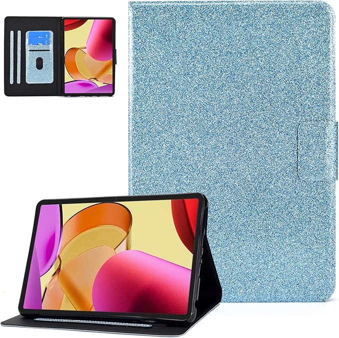 Dteck for Fire Max 11 Tablet Case 13th Generation 2023 11", PU Leather Protective Fold Stand Case with Auto Sleep Wake, Adjustable Viewing Angles, 3 Card Slots, Slim Thin Classic Cute Folio Case, Blue