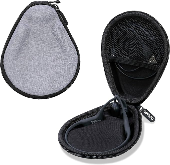 Ginsco Universal Bone Conduction Headphone Case Compatible with SHOKZ New OpenRun Pro 2/Pro 2 Mini/OpenRun/OpenSwim Open-Ear Sport Headphones, Compatible with MRYTKY/BAICLUD/CXK/Ogogrs etc (Gray)