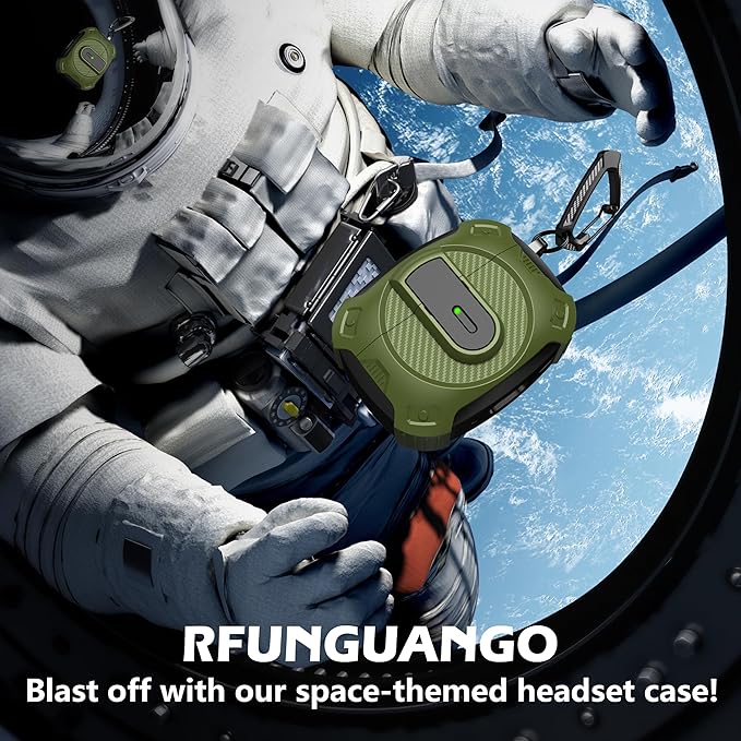 RFUNGUANGO for AirPods Pro 2nd Generation Protective case, 2024 New Space-Themed Protective case. Compatible with Airpods Pro 1/2 and, Works with MagSafe. [Greener]