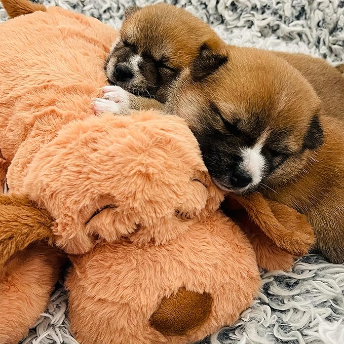 Original Snuggle Puppy Heartbeat Puppy Toy - Heartbeat Puppy for Dogs - Pet Anxiety Relief and Calming Aid - Comfort Dog Toy - Behavioral Training and Sleep Aid Cuddle buddy - Crate Training Essential