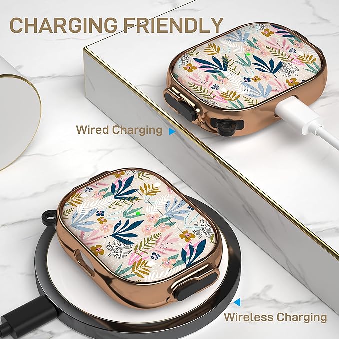 Maxjoy for AirPods Pro 2nd/1st Generation Case with Lock, Cute AirPods Pro 2 Case Lock Protective Hard AirPod Pro Cover for Women Men with Keychain for Airpod Pro (2023/2022/2019), Leaf
