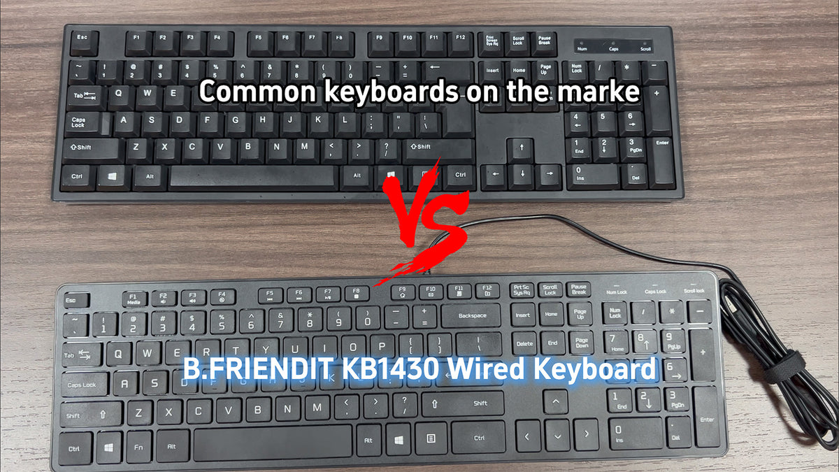 USB Wired Keyboard for Window,Comfortable Quiet Chocolate Keys, Durable Ultra-Slim Wired Computer Keyboard(QWERTY) for PC, Windows 11/10/8/7/XP/Vista KB1430