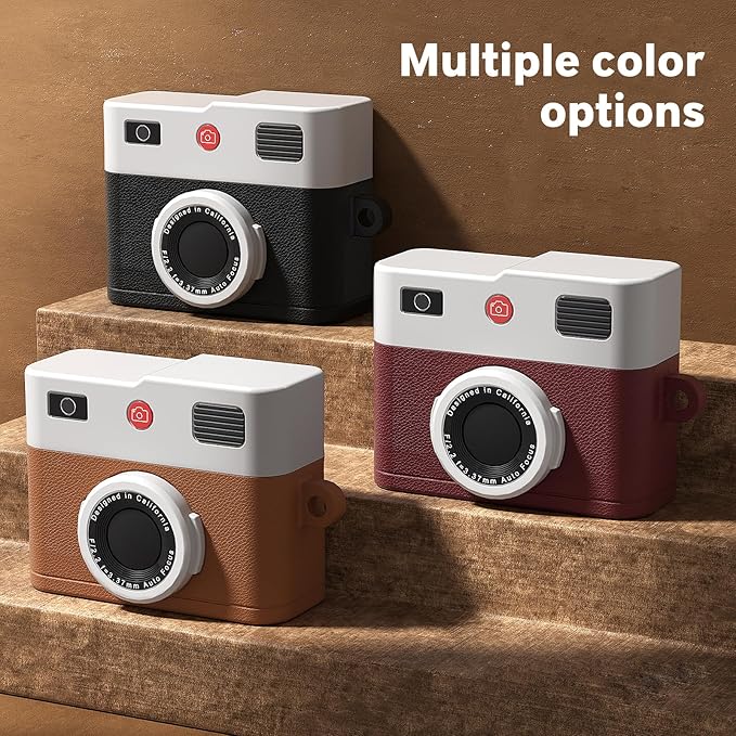 Valkit Compatible Airpods Pro 2nd/1st Generation Case with Cleaner Kit, Cute 3D Camera Design Airpods Pro 2 Case Cover 2022/2023 Shockproof Soft Silicone Protective Case for Airpods Pro 2nd/1st Gen