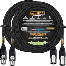 2 Units - 50 Foot - WBC-PRO-Quad Ultra-Silent Ultra-Flexible Balanced Star-Quad Cable with Amphenol Male & Female XLR Plugs & Black Tweed Jacket - Image 1