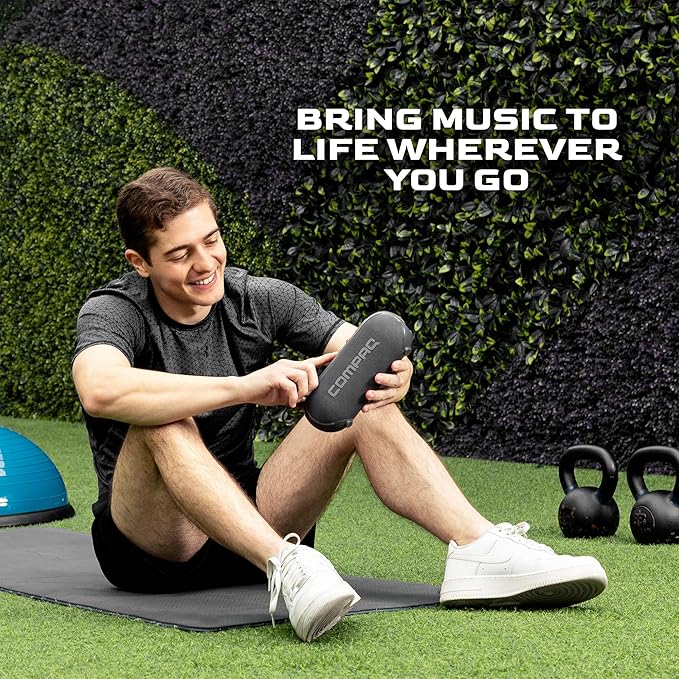 Compaq 10W Bluetooth Speaker – Portable Speaker with Bluetooth 5.0, IPX6 Waterproof, Uninterrupted Playtime, LED – Power and Performance for Indoor and Outdoor