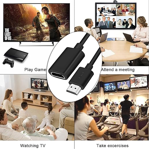 SaiTech IT 4 Pack 19 Pin Male to Female HDMI Extension Cable Support 4K 1080P HDMI Extender Adapter Compatible for TV Stick DVD HDTV LCD HD TV – (1FT, Black)