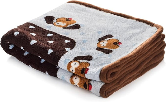 Snuggle Puppy Blanket for Pets - Cozy Dog Blanket for Small Dogs - Machine Washable Dog Blanket in Blue