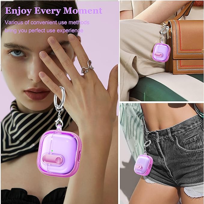 for AirPods 4th Generation Case 2024 with Bright Plated Bezel and Switches, Military-Grade Shockproof Transparent Anti-Yellowing for AirPods 4 Cover, Purple
