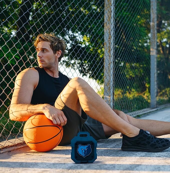 SOAR NBA Shockbox LED Wireless Bluetooth Speaker - Water Resistant IPX4, 5.0 Bluetooth with Over 5 Hours of Play Time - Small Portable Speaker - Officially Licensed NBA, Perfect Home & Outdoor Speaker