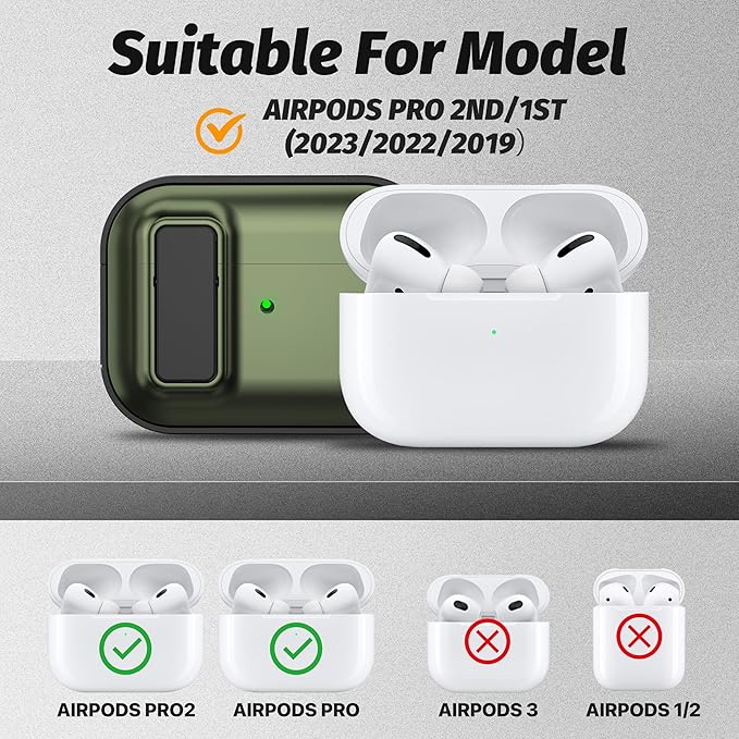 Valkit Compatible Airpods Pro 2nd/1st Generation Case with Cleaner Kit, Secure Lock Airpods Pro 2 Case Cover Magnetic Ready, Shockproof Protective Case for Airpods Pro 2nd/1st Gen(2023/2022/2019)