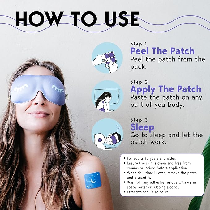 Klova ZSleep Patches for Adults | Natural Sleep Aid with Melatonin, Ashwagandha, Valerian, GABA & L-Theanine | Fall Asleep Faster, Stay Asleep Longer & Wake Up Refreshed | 28 Sleep Patches