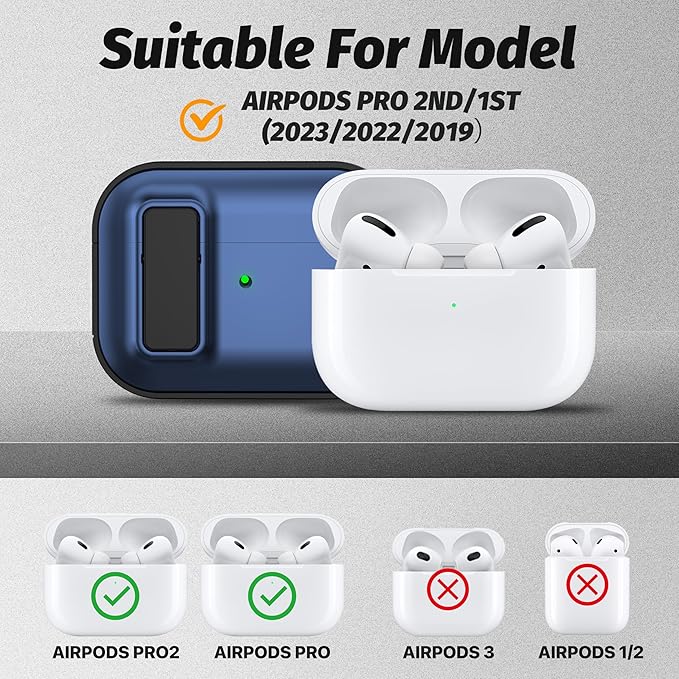 Valkit Compatible Airpods Pro 2nd/1st Generation Case with Cleaner Kit, Secure Lock Airpods Pro 2 Case Cover Magnetic Ready, Shockproof Protective Case for Airpods Pro 2nd/1st Gen(2023/2022/2019)
