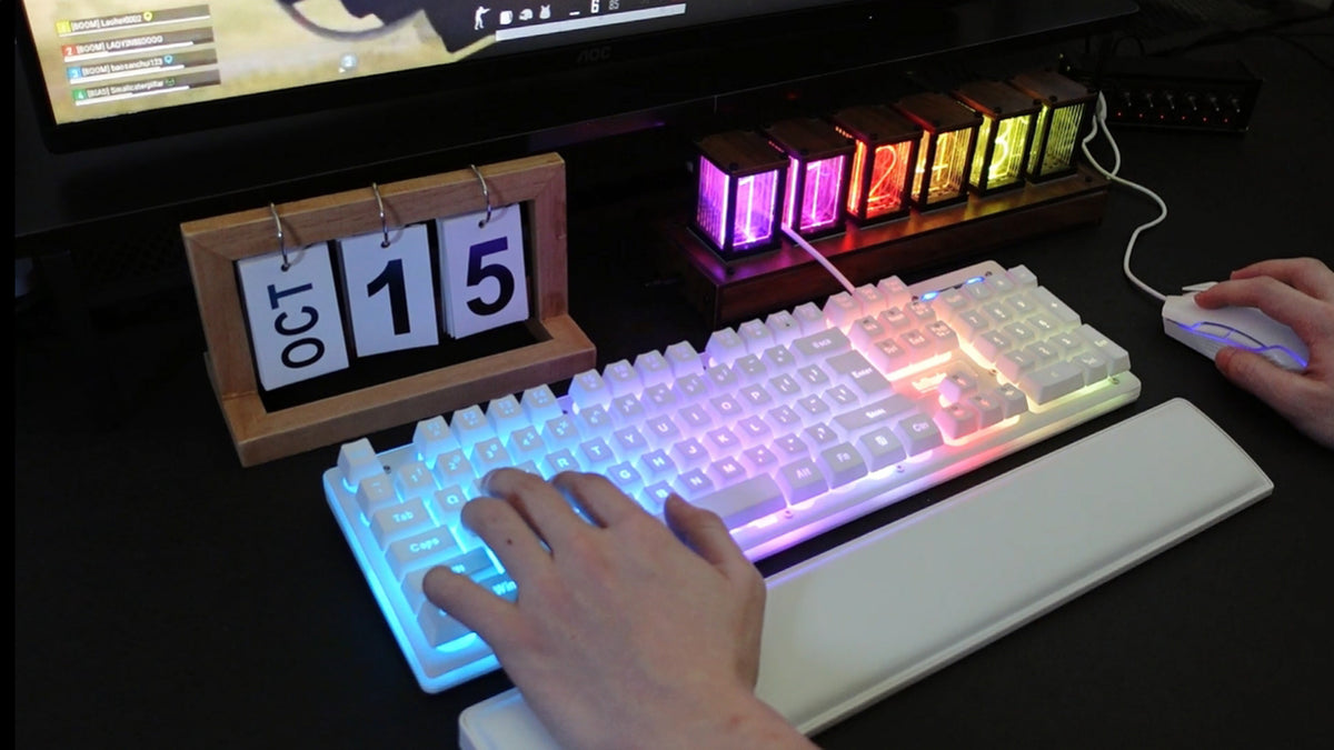 RedThunder K10 Wired Gaming Keyboard and Mouse and Wrist Rest Combo, RGB Backlit, Mechanical Feel Anti-ghosting Keyboard + 7D 7200 DPI Mice+Soft Leather Wrist Rest 3 in 1 PC Gamer Accessories(White)