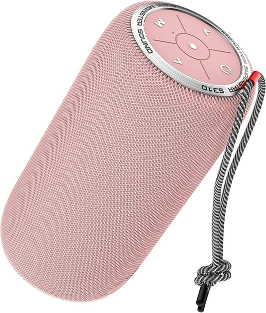 Monster S310 Upgraded Bluetooth Speaker, Portable Bluetooth Speaker, 30W True Wireless Stereo Pairing Deliver Dynamic Sound, IPX6 Waterproof, 24H, for Family Outdoor Pink