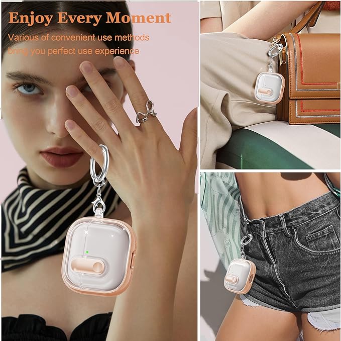 for AirPods 4th Generation Case 2024 with Bright Plated Bezel and Switches, Military-Grade Shockproof Transparent Anti-Yellowing for AirPods 4 Cover, Rose Gold