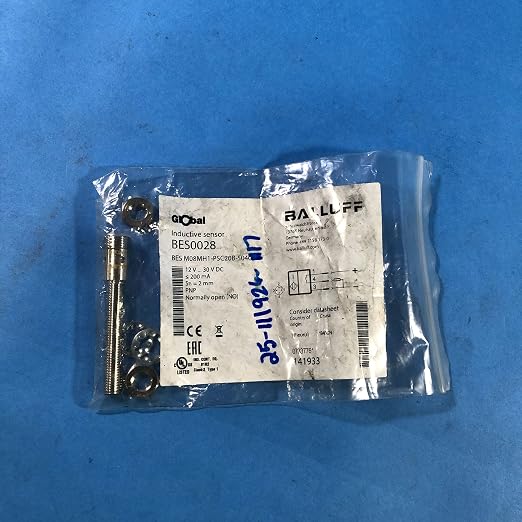 Balluff BES0028, Sensor, Proximity, M8 Inductive, 2mm Range, PNP-NO, M12, BES-M08MH1-PSC20B-S04G