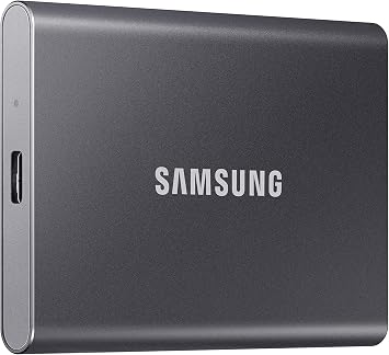 Samsung T7 Portable SSD 1TB Titan Gray, USB 3.2 Gen 2, Up to 1,050MB/s