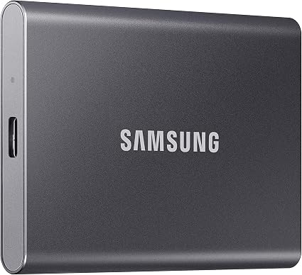 Samsung T7 Portable SSD 1TB Titan Gray, USB 3.2 Gen 2, Up to 1,050MB/s