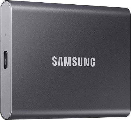 Samsung T7 Portable SSD 1TB Titan Gray, USB 3.2 Gen 2, Up to 1,050MB/s