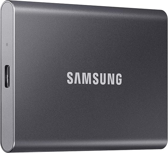 Samsung T7 Portable SSD 1TB Titan Gray, USB 3.2 Gen 2, Up to 1,050MB/s