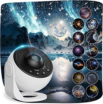 Galaxy Projector Night Light, 13-in-1 Star Projector for Bedroom, White