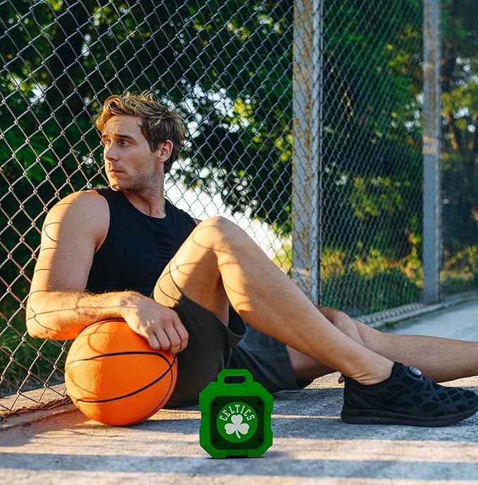 SOAR NBA Shockbox LED Wireless Bluetooth Speaker - Water Resistant IPX4, 5.0 Bluetooth with Over 5 Hours of Play Time - Small Portable Speaker - Officially Licensed NBA, Perfect Home & Outdoor Speaker