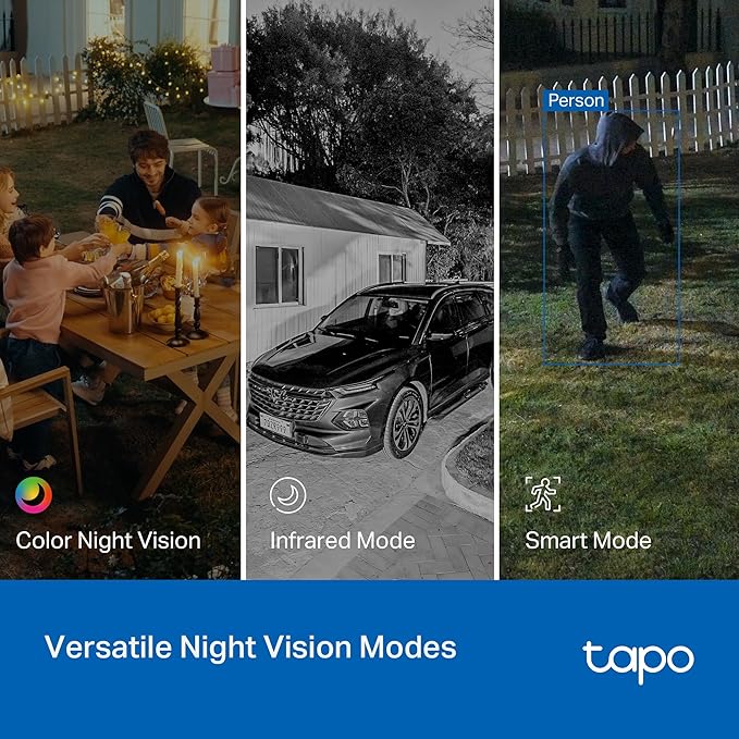 Tapo 2K 3MP Pan/Tilt Indoor/Outdoor Security Camera - Free Person/Baby Cry Detect & Track, 360° View, Color Night Vision, SD/Cloud Storage, Works w/Alexa & Google Assistant, HybridCam 360 (2-Pack)