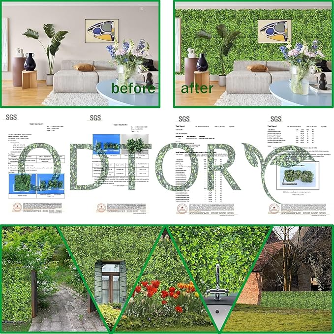 Artificial Plant Wall Roll: 4FT X10FT (40 sqft) UV-Anti Ivy Privacy Fence Screen Faux Greenery Panels Backdrop Boxwood Ivy Vine Leaf Hedge Fence for Indoor Outdoor Green Decor