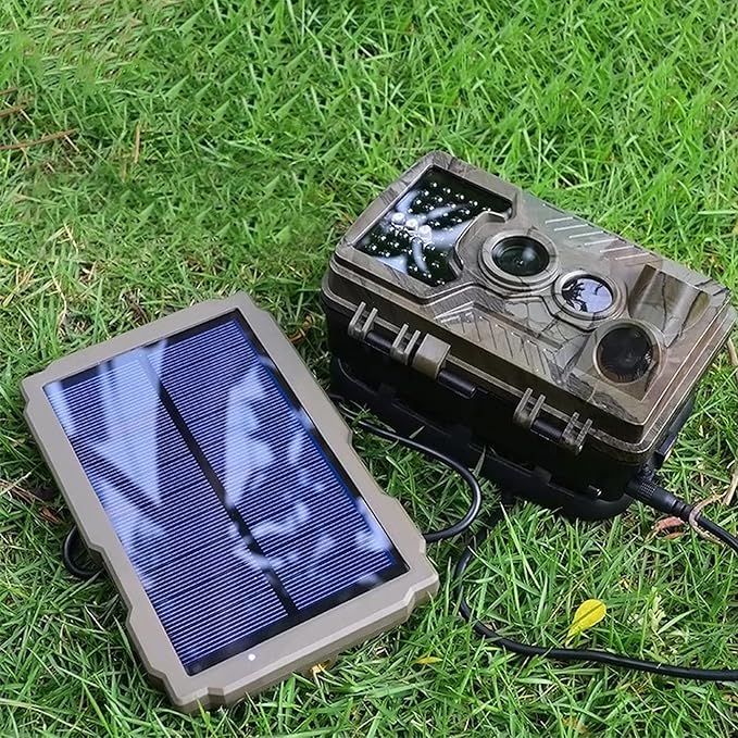 Trail Camera Solar Panel, SUNTEKCAM Solar Battery Charger Kit 12V/1A 6V/2A with Build-in 3000mAH Rechargeable Lithium Battery IP66 Waterproof Hunting Accessory