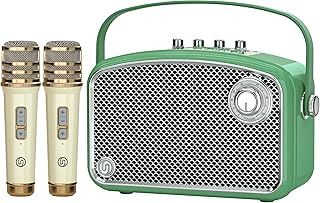Karaoke Machine, 120W Peak Bluetooth Karaoke Speaker with 2UHF Microphones, Small PA System for Adults Kids with Bass/Trable/Echo Adjustment, Supports TF/USB/AUX/Live/Instruments for Home Party Events - Image 1