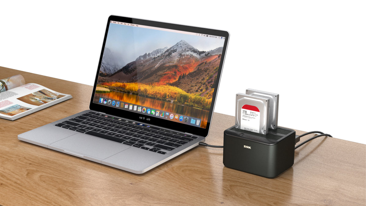 SSK External Hard Drive Docking Station Cloner USB 3.0 to SATA Dual Bay