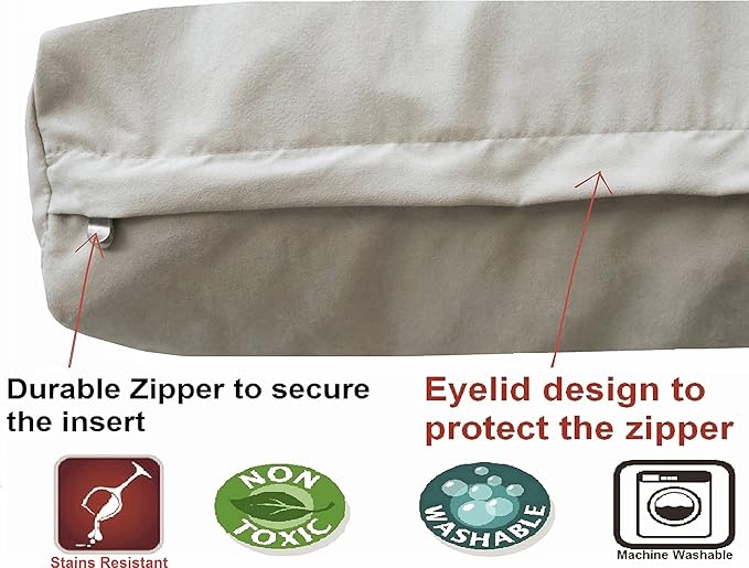 Dogbed4less Orthopedic Medium Large Dog Bed with Memory Foam for Pet, Waterproof Liner, Washable Microsuede Khaki Cover, 37X27X4 Inch