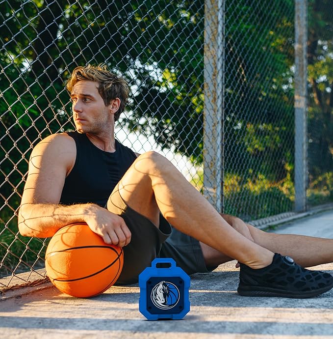 SOAR NBA Shockbox LED Wireless Bluetooth Speaker - Water Resistant IPX4, 5.0 Bluetooth with Over 5 Hours of Play Time - Small Portable Speaker - Officially Licensed NBA, Perfect Home & Outdoor Speaker