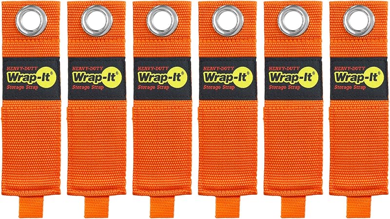 Heavy-Duty Wrap-It Storage Straps - 13-inch (6-Pack) Blaze Orange
