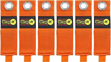 Heavy-Duty Wrap-It Storage Straps - 13-inch (6-Pack) Blaze Orange - Image 1