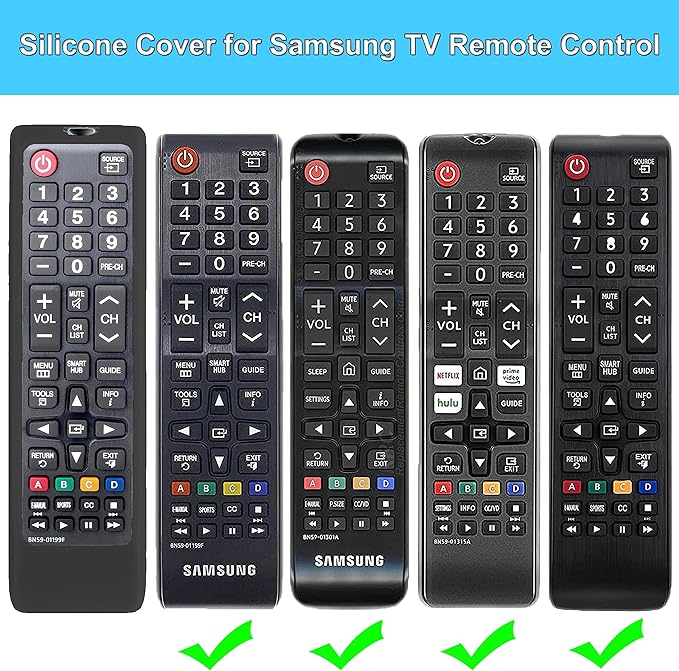 Silicone Case for Samsung Smart TV Remote Control - Remote Cover for Samsung TV Remote BN59-01301A BN59-01315A BN59-01199F BN59-01315J Remote Control Replacement Skin Sleeve Case Cover - Black
