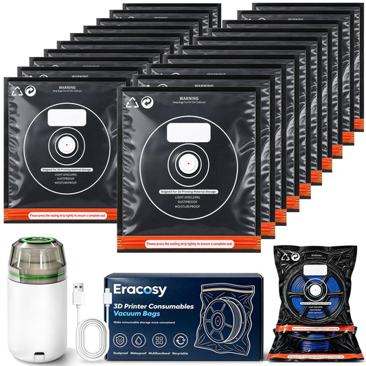 20 Pack 3D Printer Filament Storage Bags Kit with USB Vacuum Pump