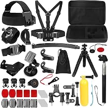 Action Cameras Accessory Kit, Bonvvie 50-in-1 Sports Camera Accessory Kit Compatible with Hero 13/12/11/10/9/8/7 Black, Max/Fusion, Insta360 Osmo Action SJCAM SJ6000 SJ5000 Campark REMALI - Image 1