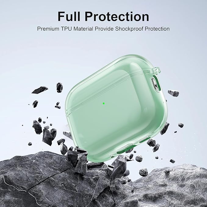 Valkit for Airpods Pro 3 Case Clear with Cleaner Kit | Soft TPU Airpods Pro 3 Generation Case | Protective Cover Shockproof | iPods Pro 3 Cases | for Air pods Pro Gen 3 2025(Clear Green)