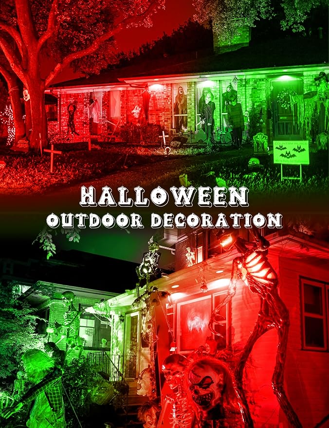 JandCase Red and Green Christmas Light Bulbs Outdoor, LED PAR30 Flood Lights 12W(100W Equivalent), E26 Colored Light Bulbs for Porch Lighting, Party Decor, Courtyard, Not-Dimmable, 2 Pack