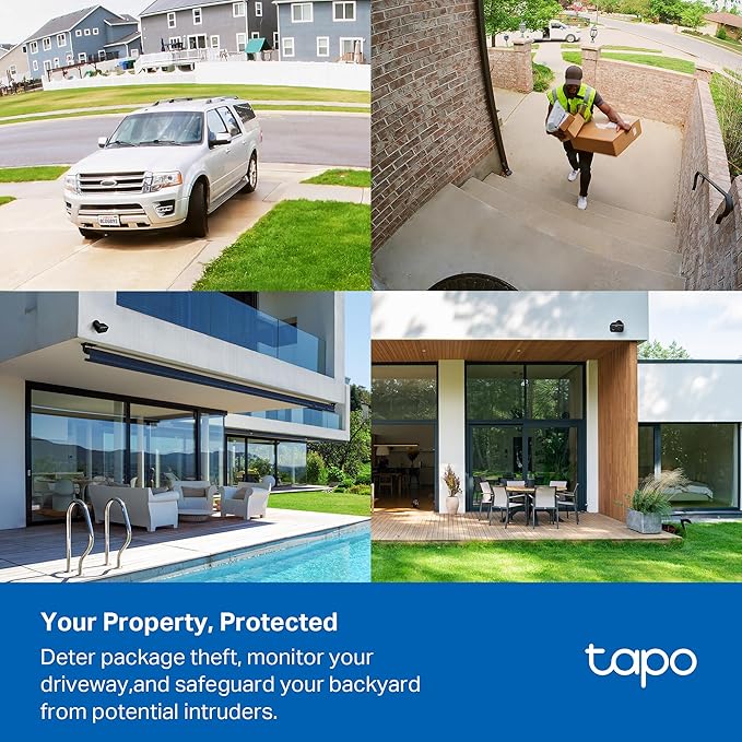Tapo Outdoor Security Camera Wireless, 1080P, Up to 180-Day Battery, Free Person Detection, Custom Zones, Color Night Vision, SD/Could Storage, Wrks w/Alexa/Google, Ideal for Homeowners(C401) Black