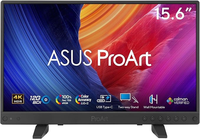 ASUS ProArt PA16USV 15.6 Inch 4K HDR-10, SDI, USB-C Professional Monitor