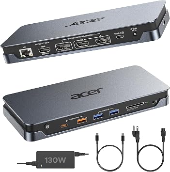 Acer 16-in-1 DisplayLink Docking Station,Triple 4K@60Hz,130W Power Adapter - Image 2