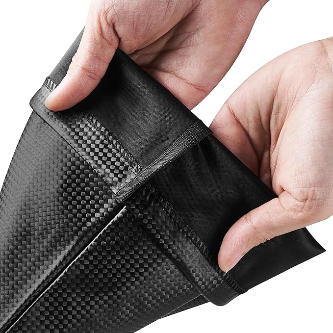 PALTERWEAR Tech-Weave PU-Coated Drawstring Bags (Set of 5) Water-Resistant, Directional-Stretch Travel Organizers for Toiletries, Tech Gear, Hobby - Durable, Wipe-Clean (Black 3D, 8 x 11 In)