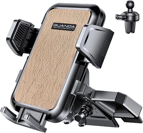 CD Player Phone Mount, Thick Case Friendly Car Holder with One-Hand Release